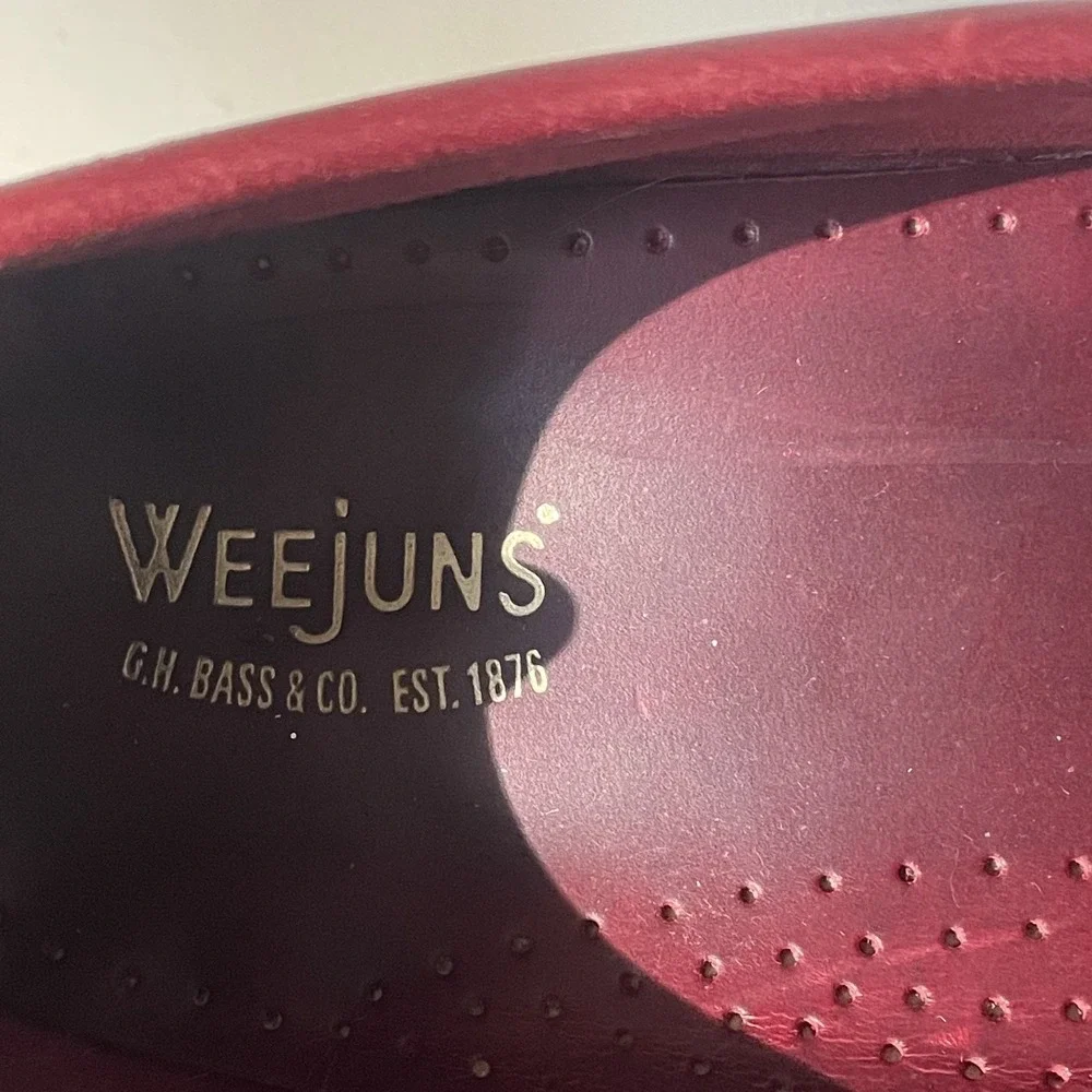 G.H. Bass Weejuns Mens 11 D Burgundy Leather Penny Loafers Beefroll
